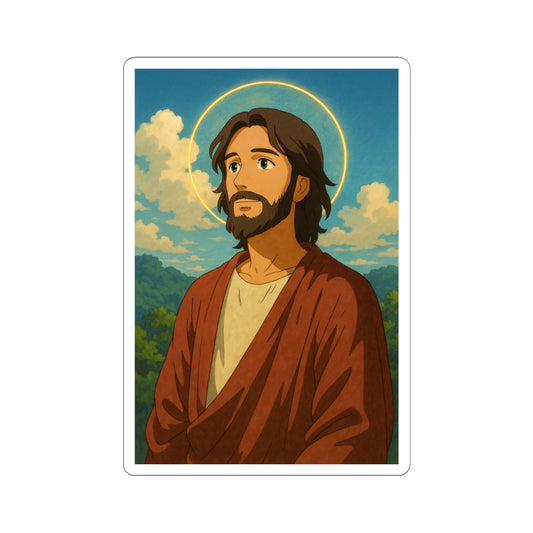 Sticker de Jesús estilo Studio Ghibli