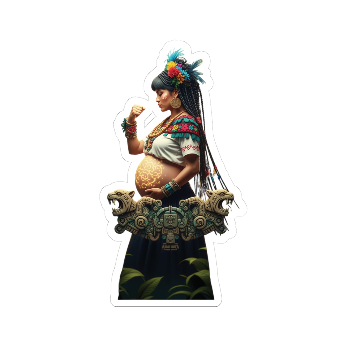 Sticker de Herencia Azteca: Fuerza Ancestral y Legado Duradero