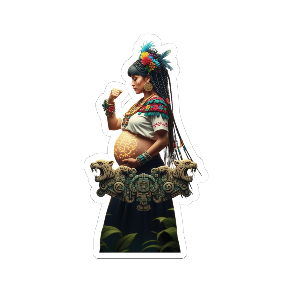 Sticker de Herencia Azteca: Fuerza Ancestral y Legado Duradero