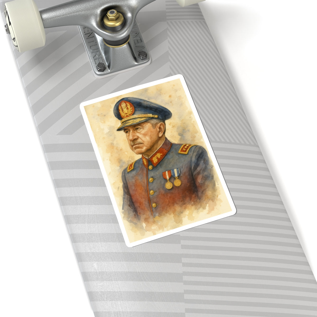 Sticker Augusto Pinochet – Retrato en acuarela artística