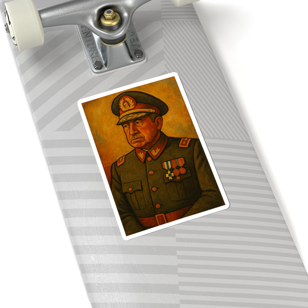 Sticker Augusto Pinochet – Estilo Diego Rivera (Muralismo mexicano)
