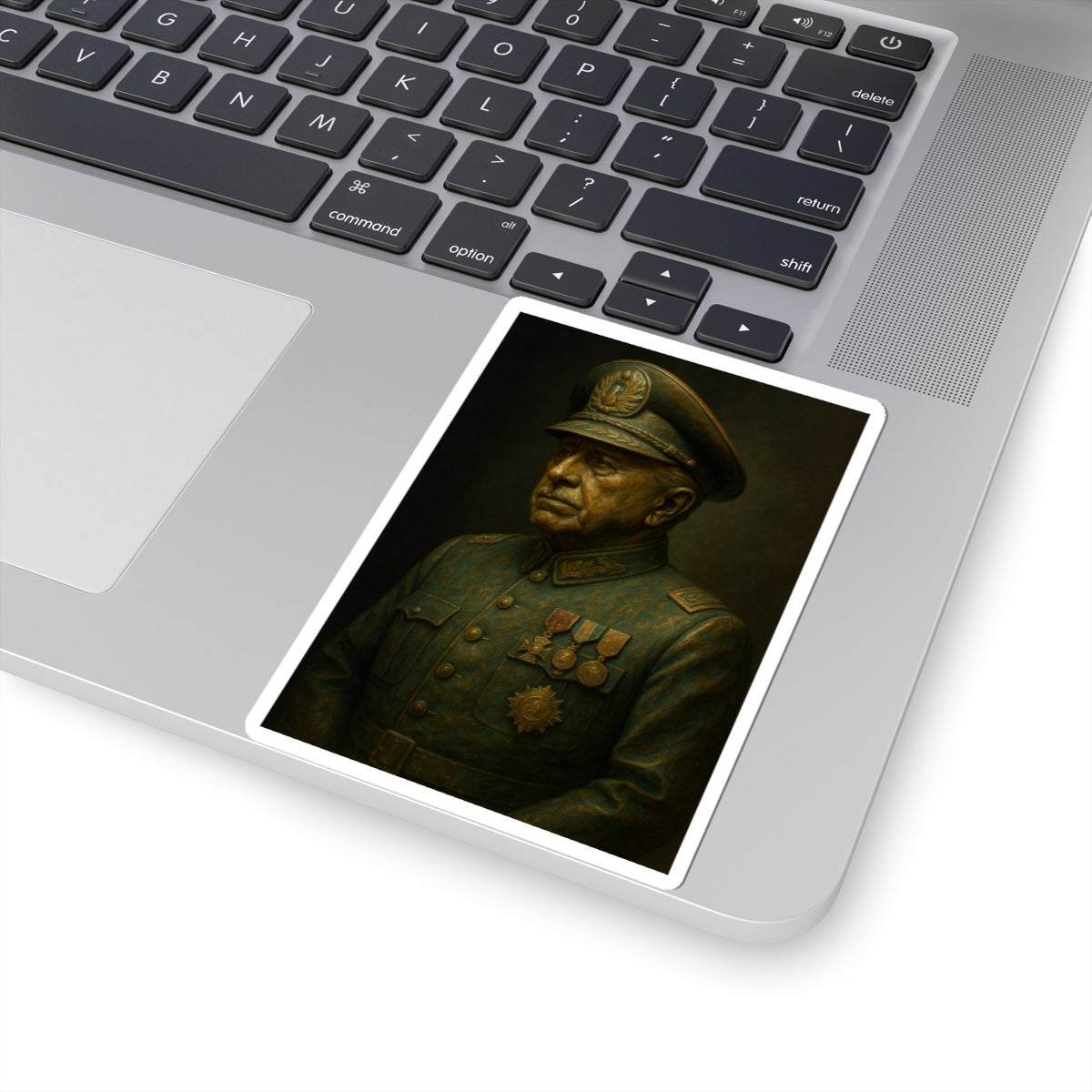 Sticker Augusto Pinochet – Escultura de bronce envejecido