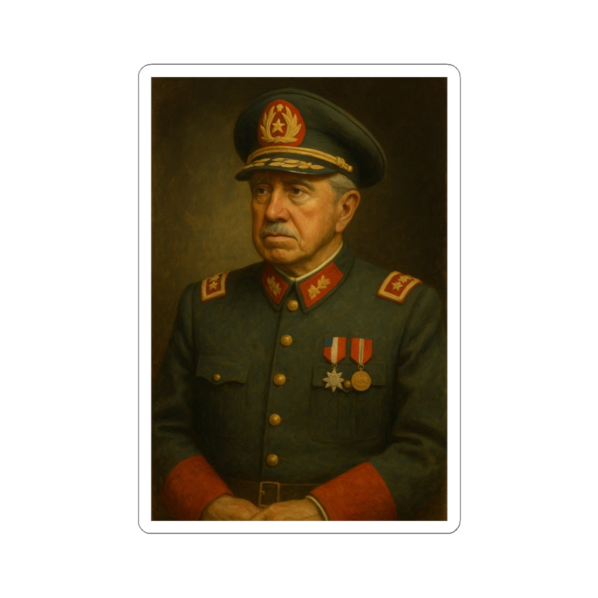 Sticker Augusto Pinochet – Retrato óleo clásico siglo XIX