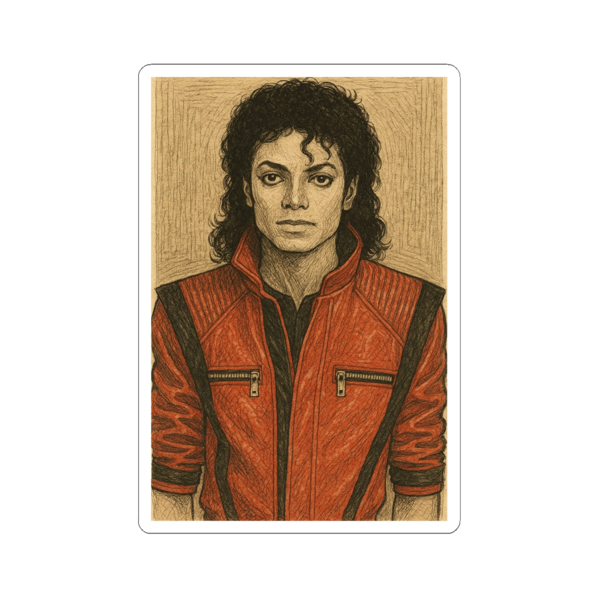 Sticker Michael Jackson Estilo Retro Sketch