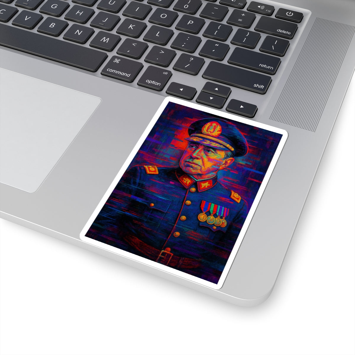 Sticker Augusto Pinochet – Arte glitch digital