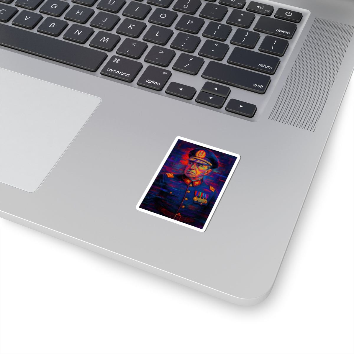 Sticker Augusto Pinochet – Arte glitch digital