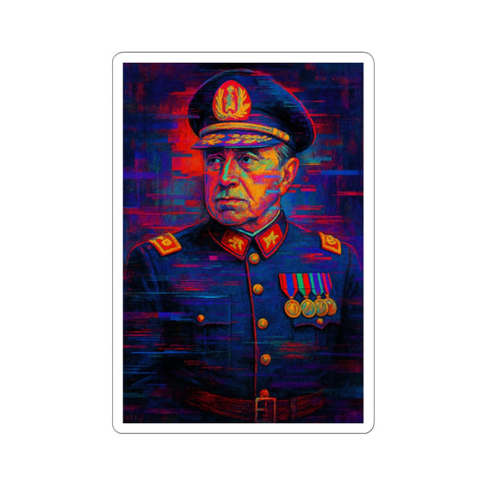 Sticker Augusto Pinochet – Arte glitch digital