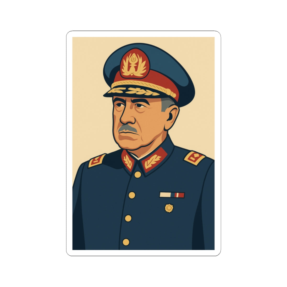 Sticker Augusto Pinochet – Arte minimalista vectorial