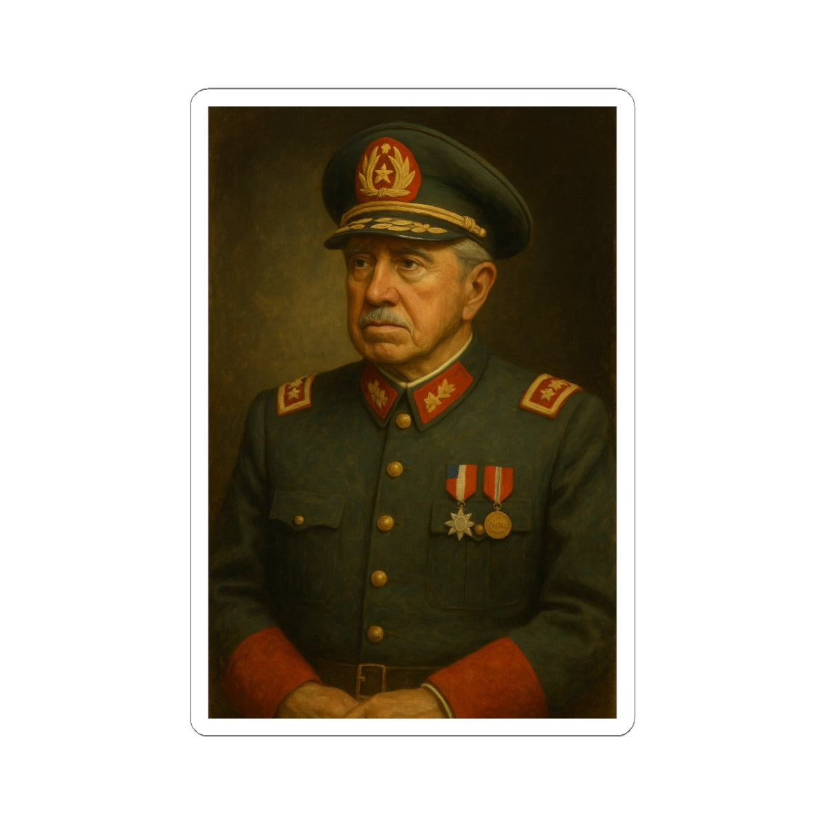 Sticker Augusto Pinochet – Retrato óleo clásico siglo XIX