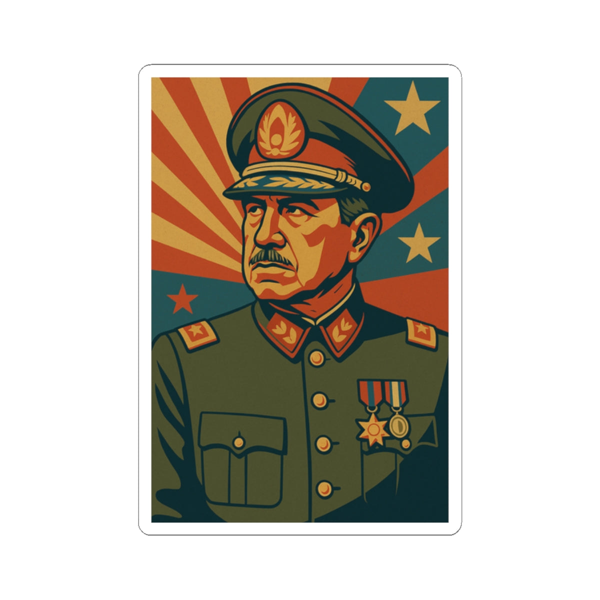Sticker Augusto Pinochet – Arte retro propaganda histórica