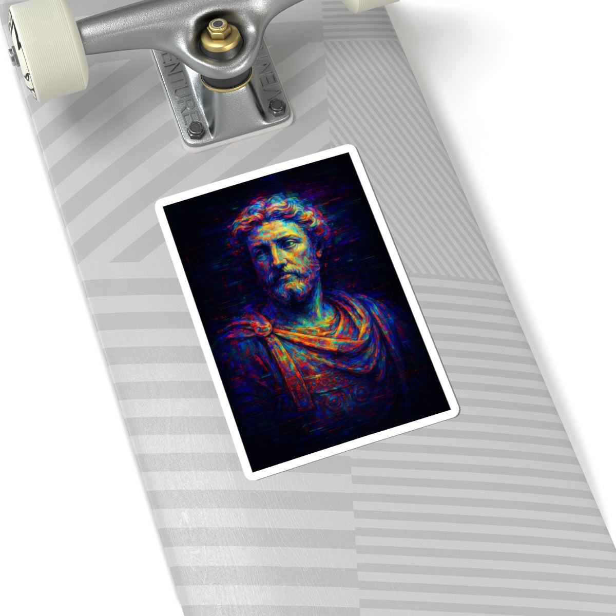 Sticker de Marco Aurelio Glitch – Filosofía Estoica