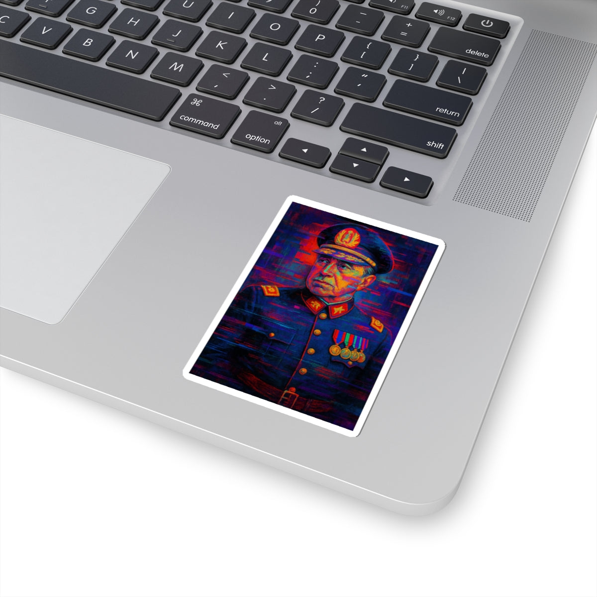 Sticker Augusto Pinochet – Arte glitch digital