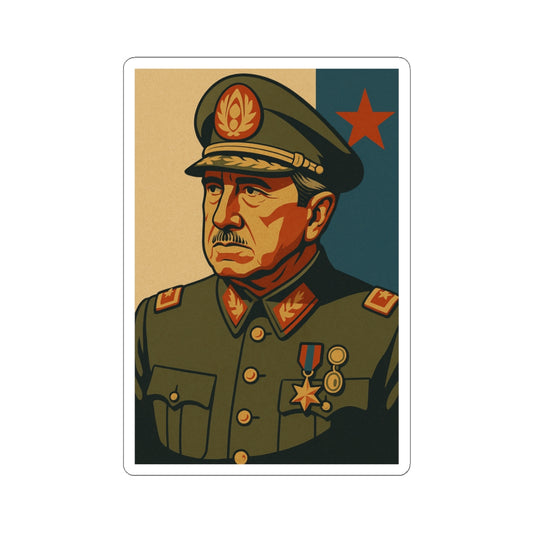 Sticker Augusto Pinochet – Diseño vintage de propaganda política