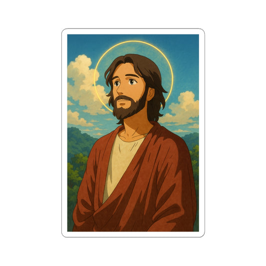 Sticker de Jesús estilo Studio Ghibli