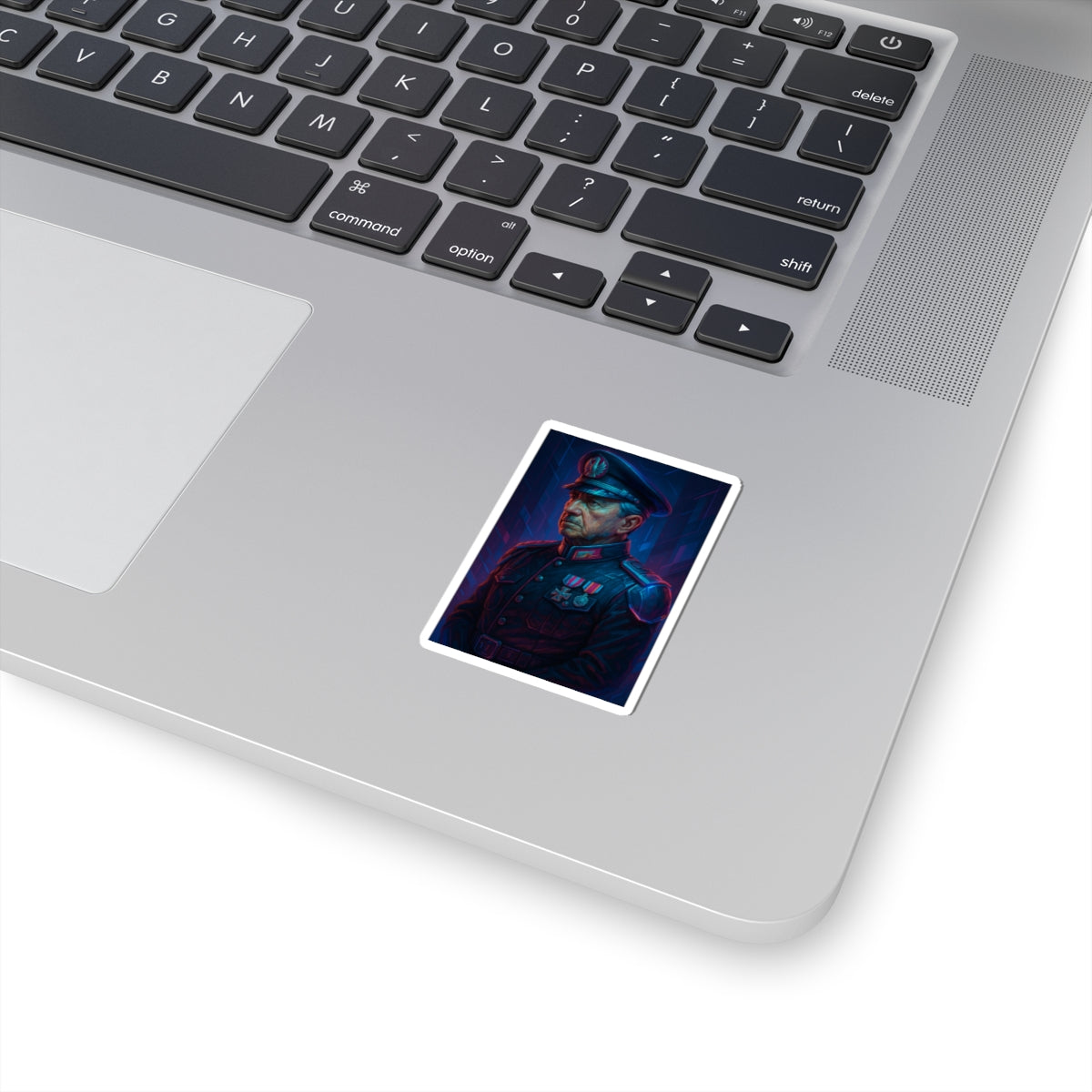 Sticker Augusto Pinochet – Arte cyberpunk distópico