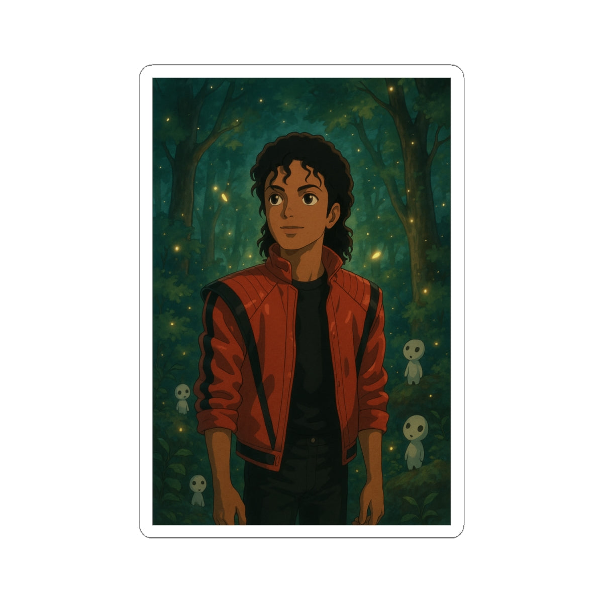 Sticker Michael Jackson Estilo Ghibli