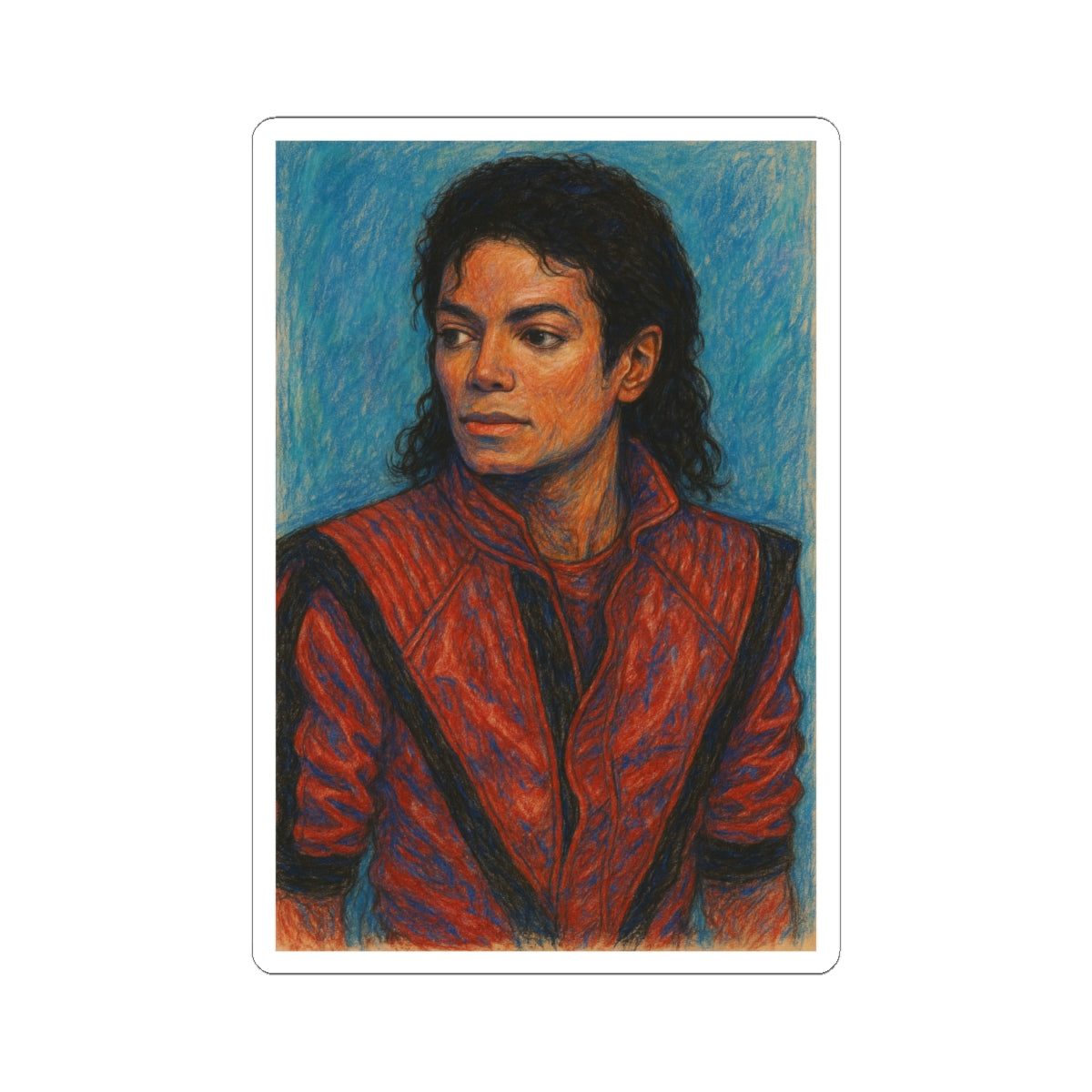 Sticker retro de Michael Jackson con chaqueta Thriller