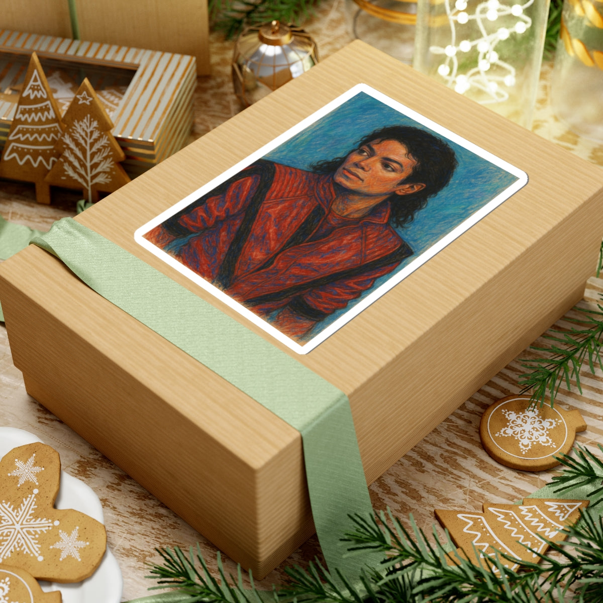 Sticker retro de Michael Jackson con chaqueta Thriller