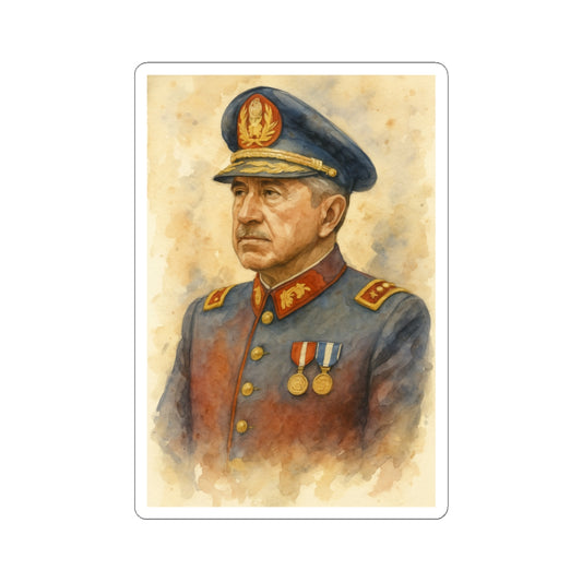Sticker Augusto Pinochet – Retrato en acuarela artística