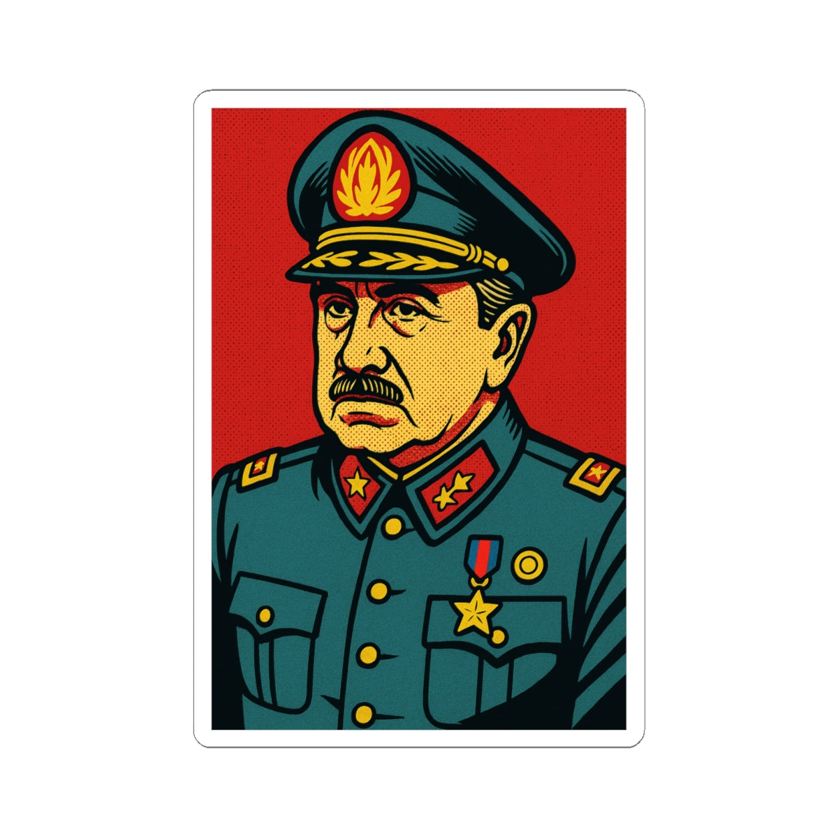 Sticker Augusto Pinochet – Caricatura cómic histórica