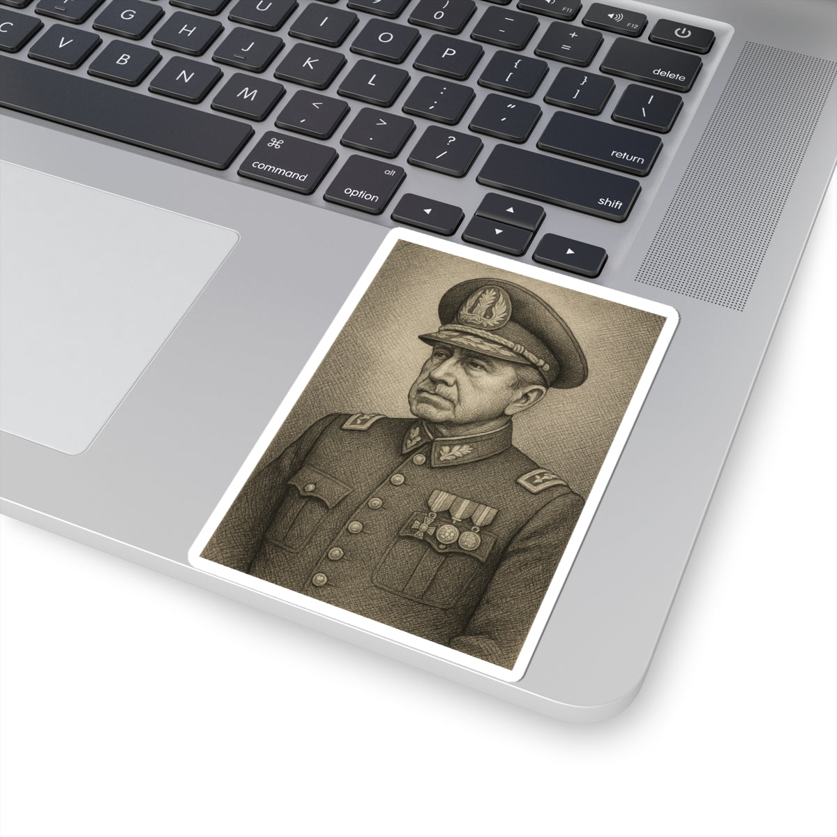 Sticker Augusto Pinochet – Estilo grabado antiguo