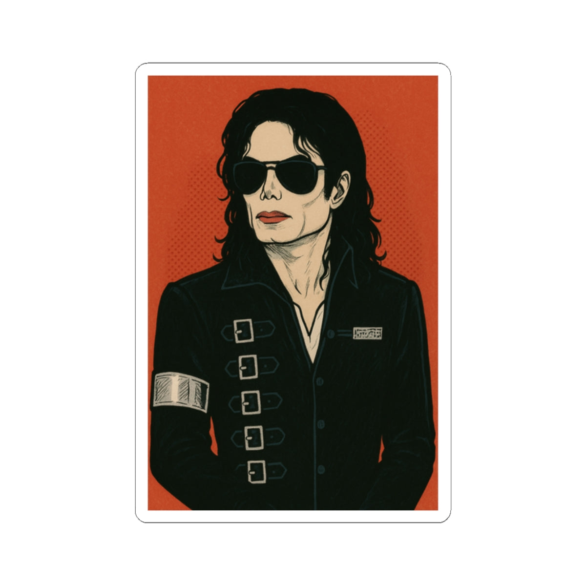 Michael Jackson BAD – Sticker Ilustración Retro Punk