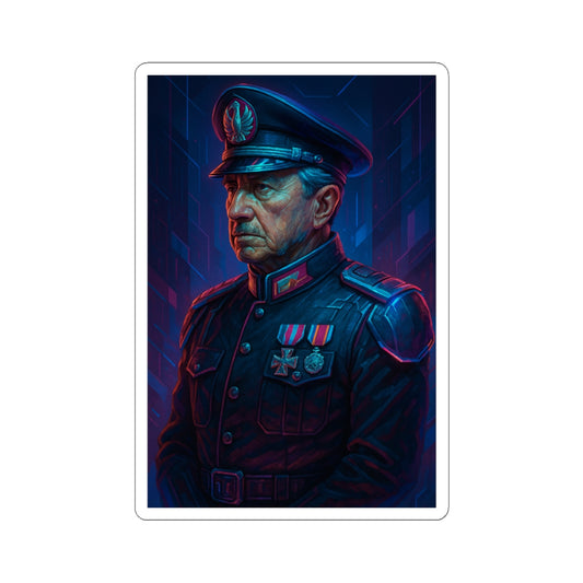 Sticker Augusto Pinochet – Arte cyberpunk distópico