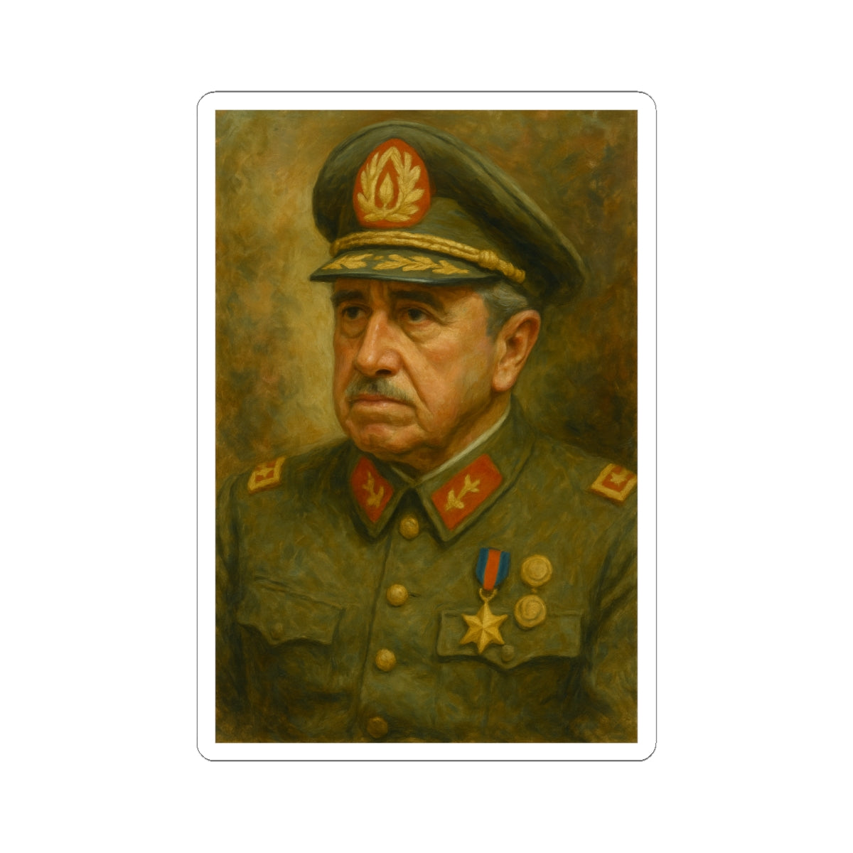 Sticker Augusto Pinochet – Retrato en óleo clásico