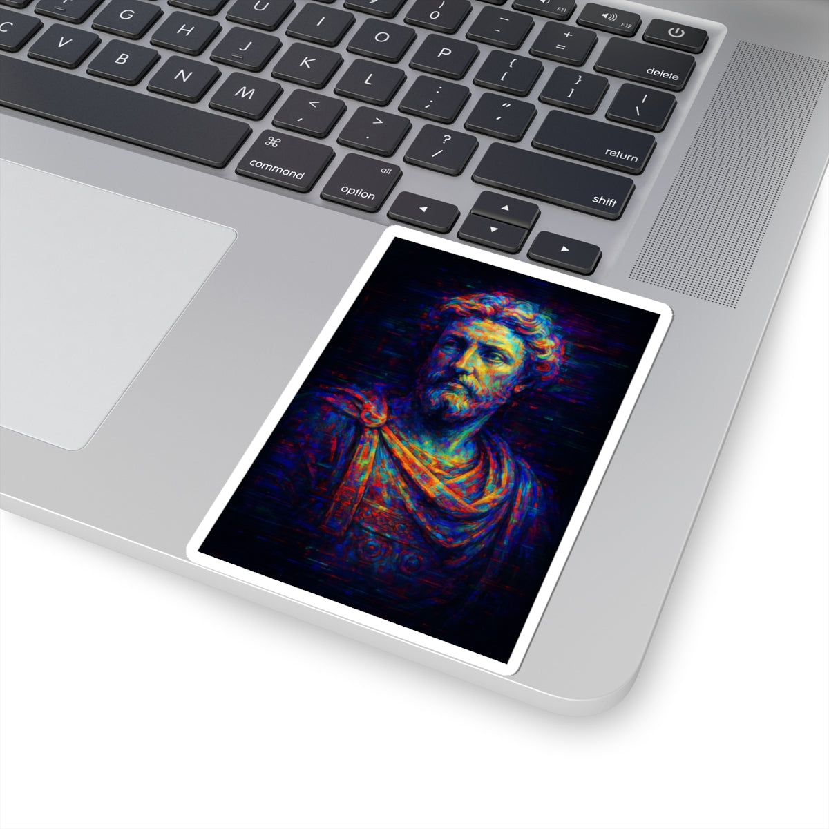 Sticker de Marco Aurelio Glitch – Filosofía Estoica