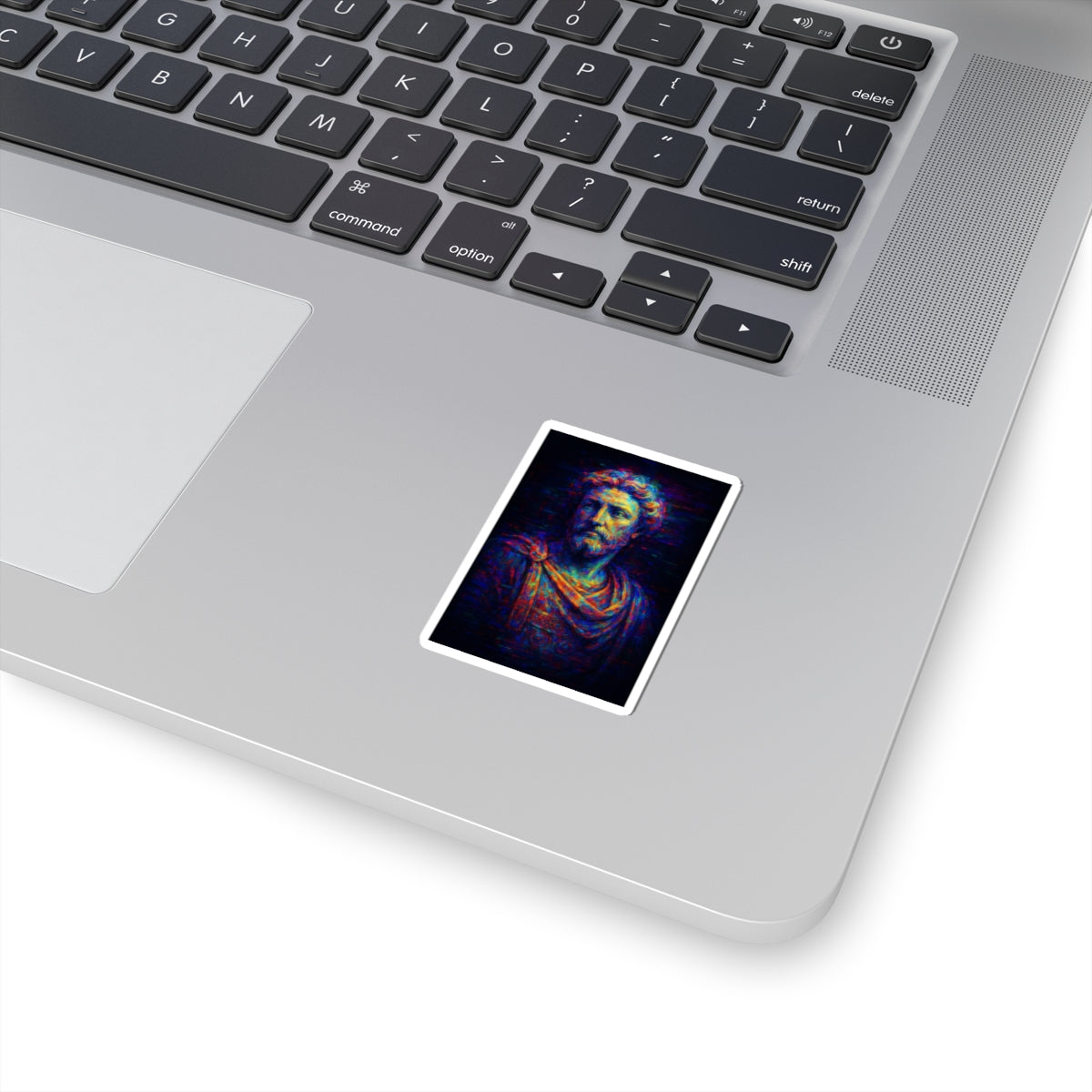 Sticker de Marco Aurelio Glitch – Filosofía Estoica