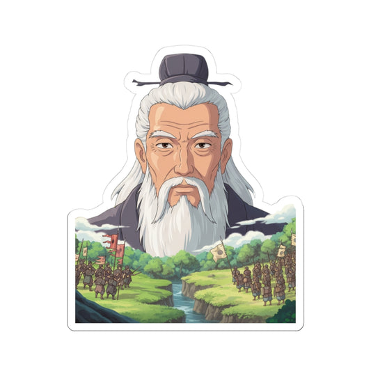 Sticker Sun Tzu Estilo Ghibli | Pegatina Anime de Estrategia