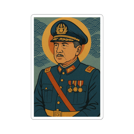 Sticker Kiss-Cut Augusto Pinochet – Estilo ukiyo-e japonés
