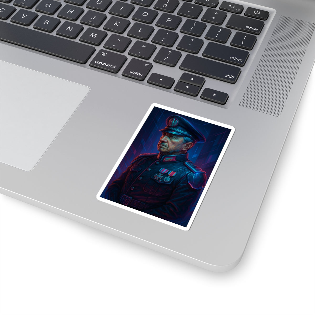 Sticker Augusto Pinochet – Arte cyberpunk distópico