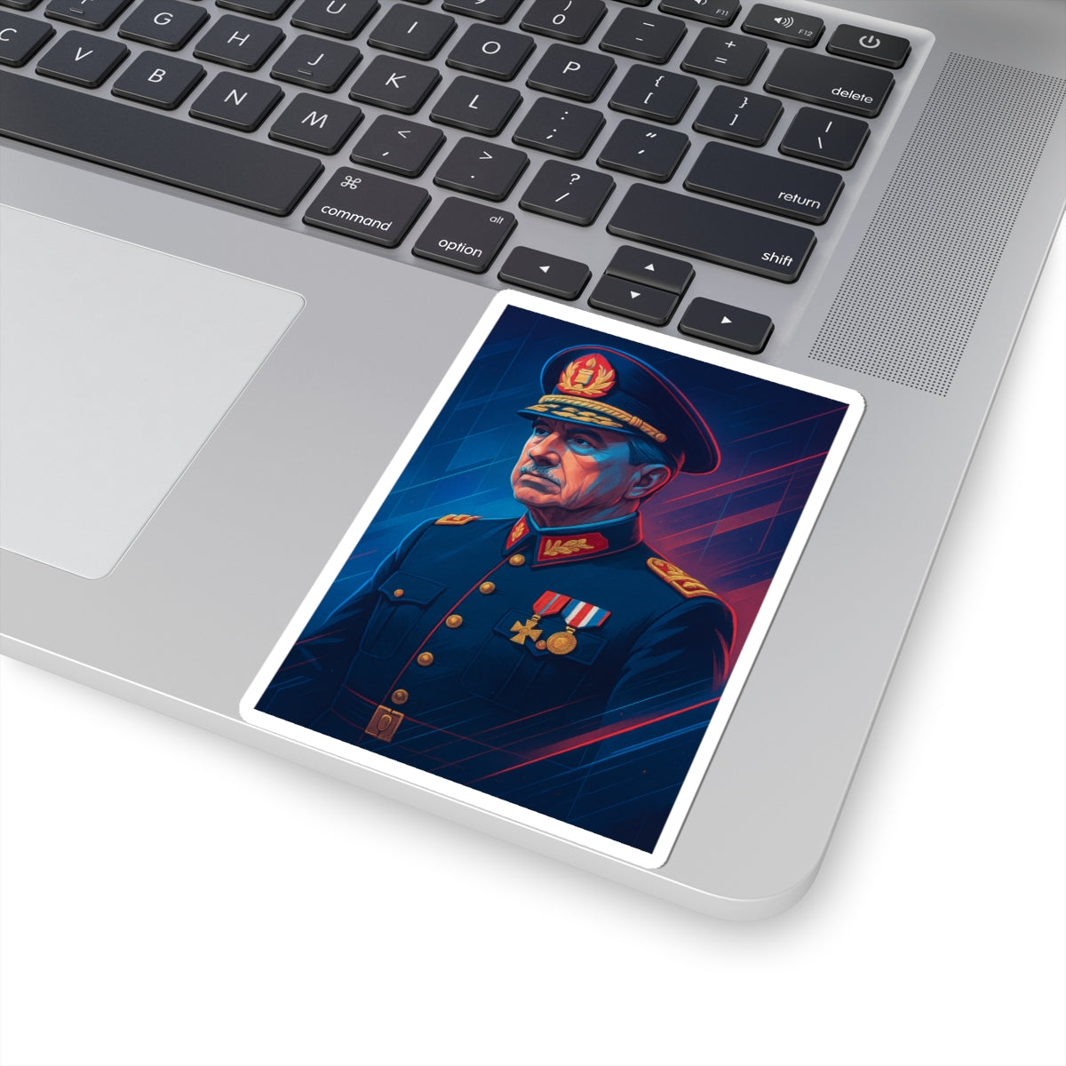 Sticker Augusto Pinochet – Diseño futurista en arte digital