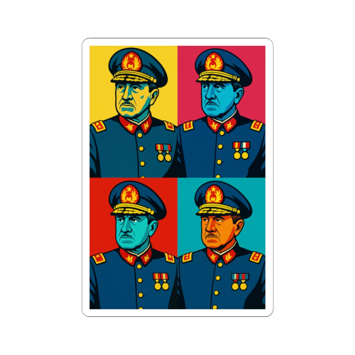 Sticker Augusto Pinochet – Pop Art estilo Warhol