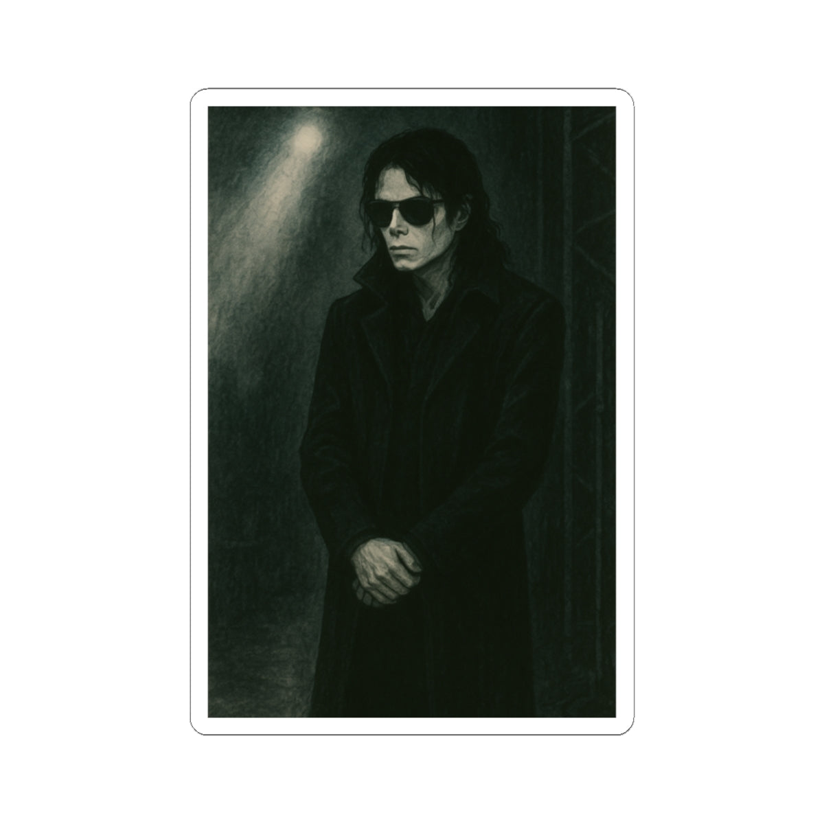 Sticker Michael Jackson Oscuro – Estilo Neo-Noir Ilustrado