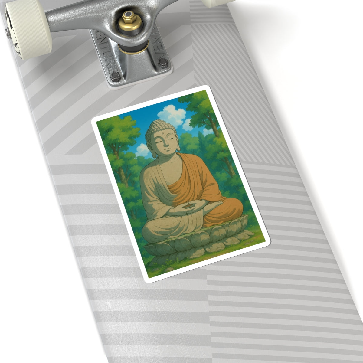 Sticker Buda estilo Ghibli – Meditación, paz interior
