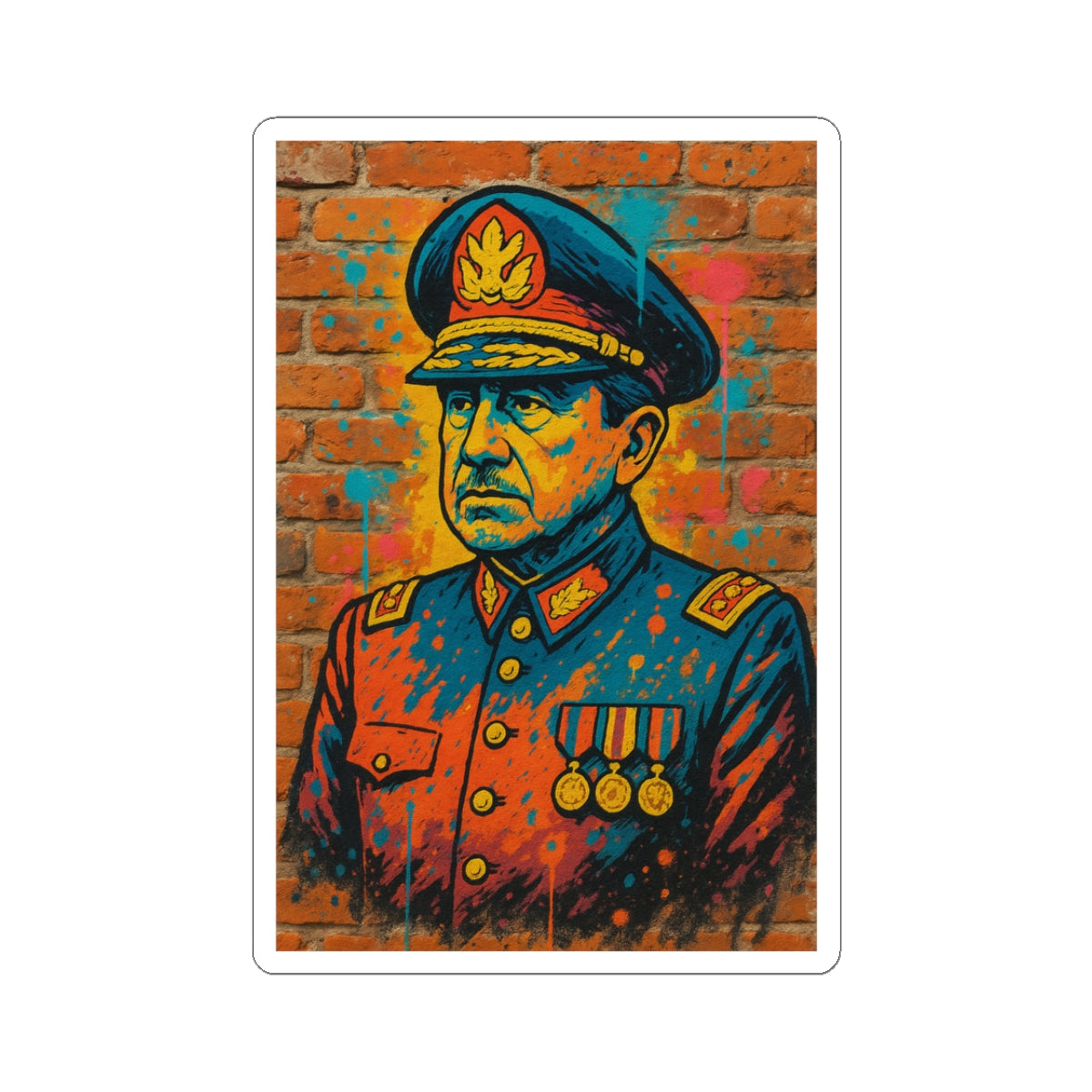 Sticker Augusto Pinochet – Arte callejero graffiti