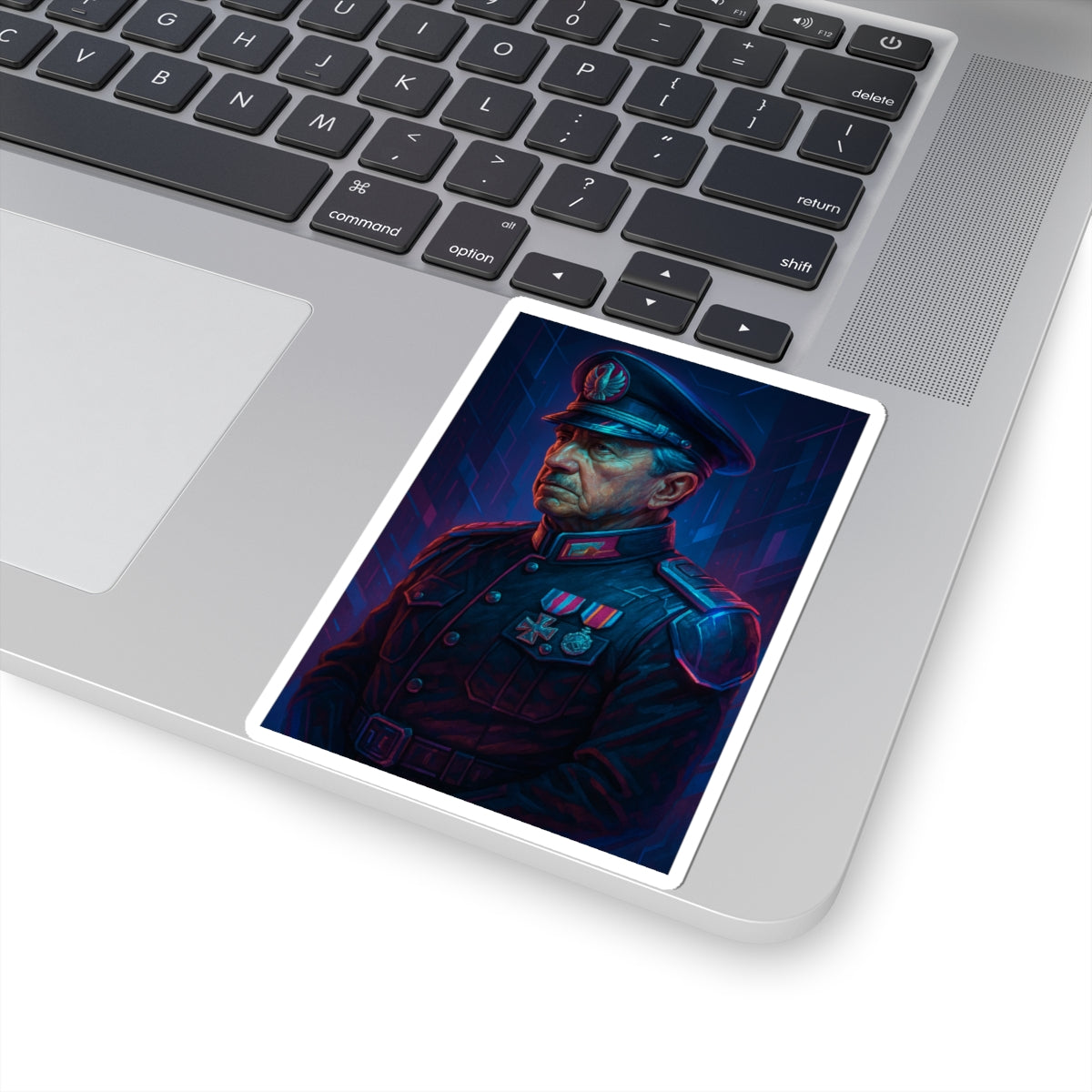 Sticker Augusto Pinochet – Arte cyberpunk distópico