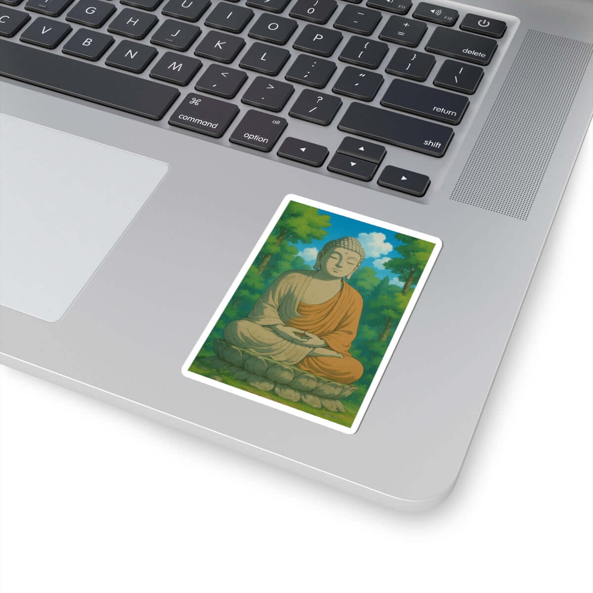 Sticker Buda estilo Ghibli – Meditación, paz interior