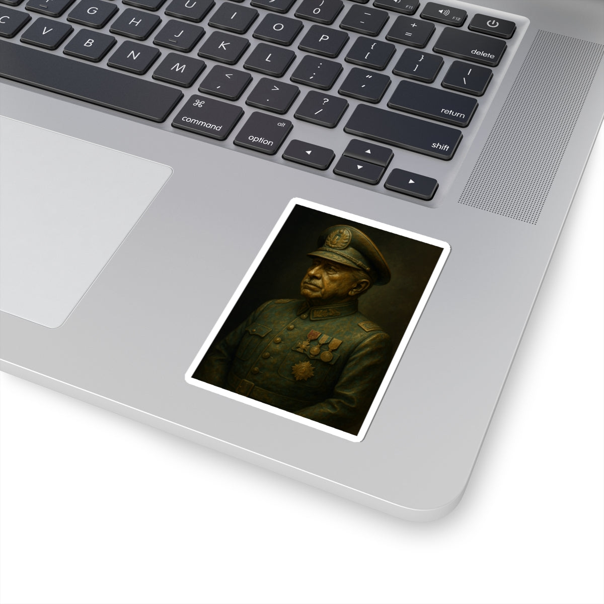 Sticker Augusto Pinochet – Escultura de bronce envejecido
