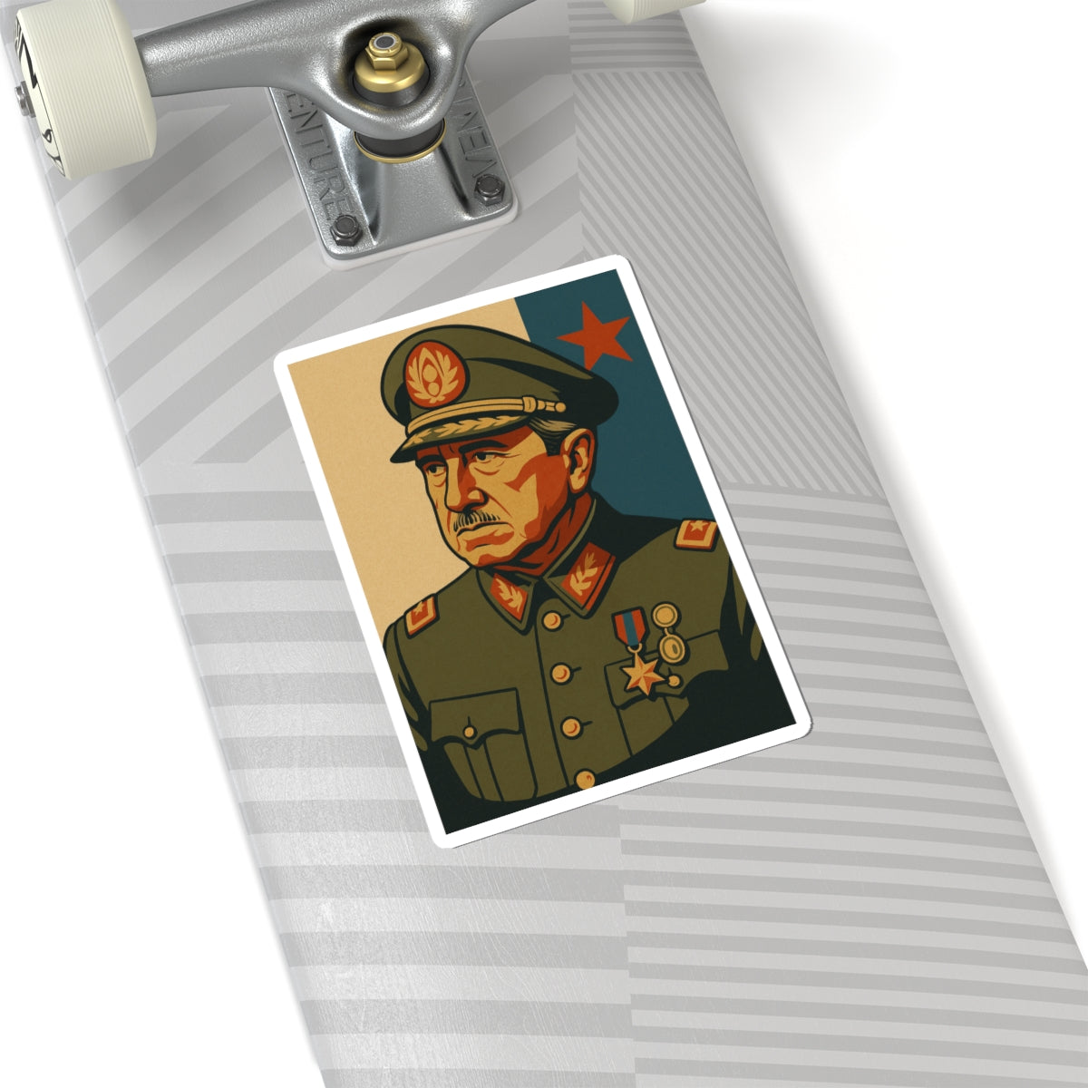 Sticker Augusto Pinochet – Diseño vintage de propaganda política