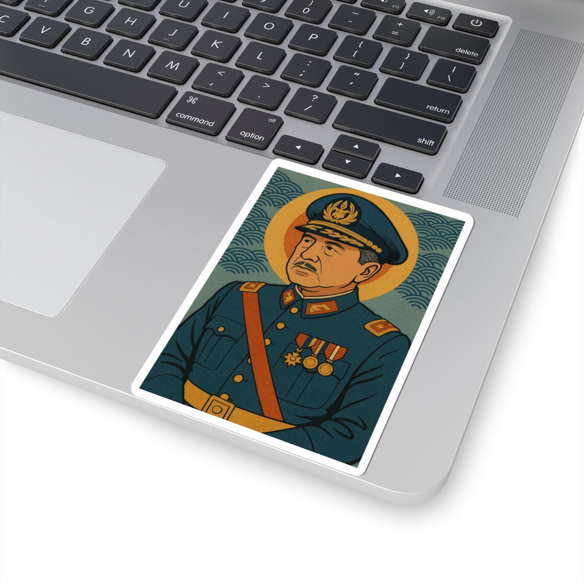 Sticker Kiss-Cut Augusto Pinochet – Estilo ukiyo-e japonés