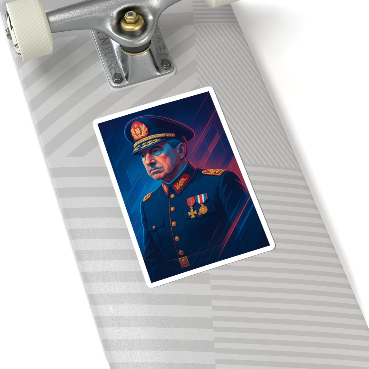 Sticker Augusto Pinochet – Diseño futurista en arte digital