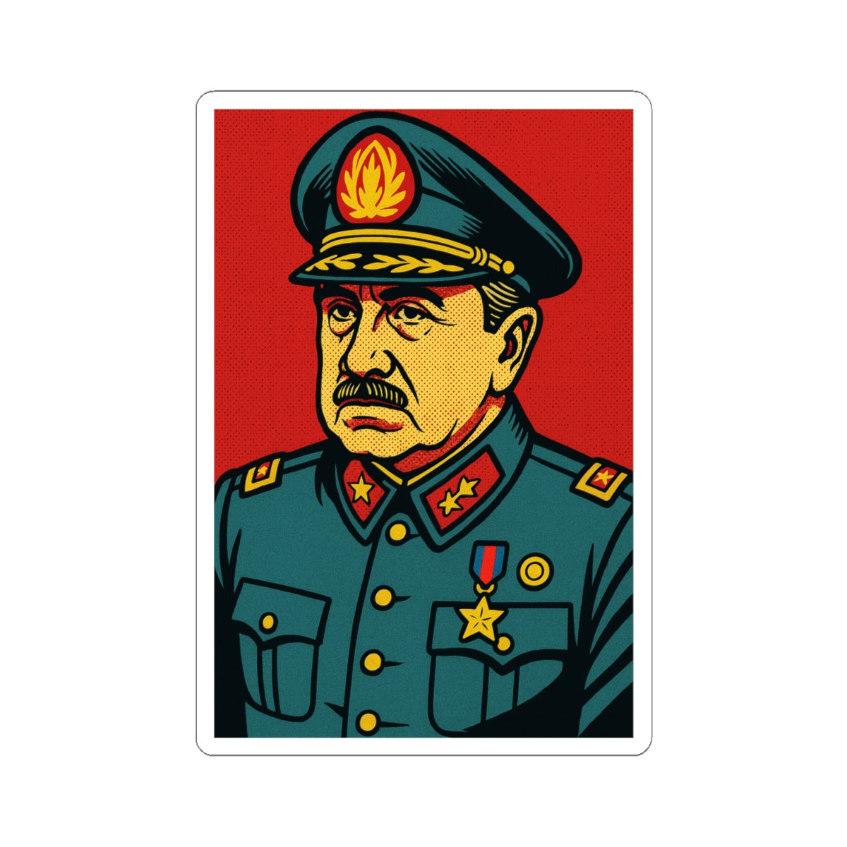 Sticker Augusto Pinochet – Caricatura cómic histórica