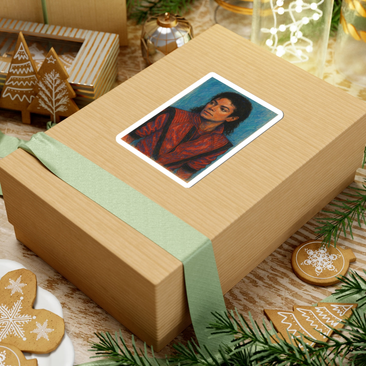 Sticker retro de Michael Jackson con chaqueta Thriller